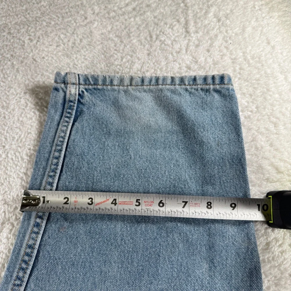 Levis 550 Relaxed Fit Straight Mens Tag 44x30 Western Light Wash Blue‎ Denim